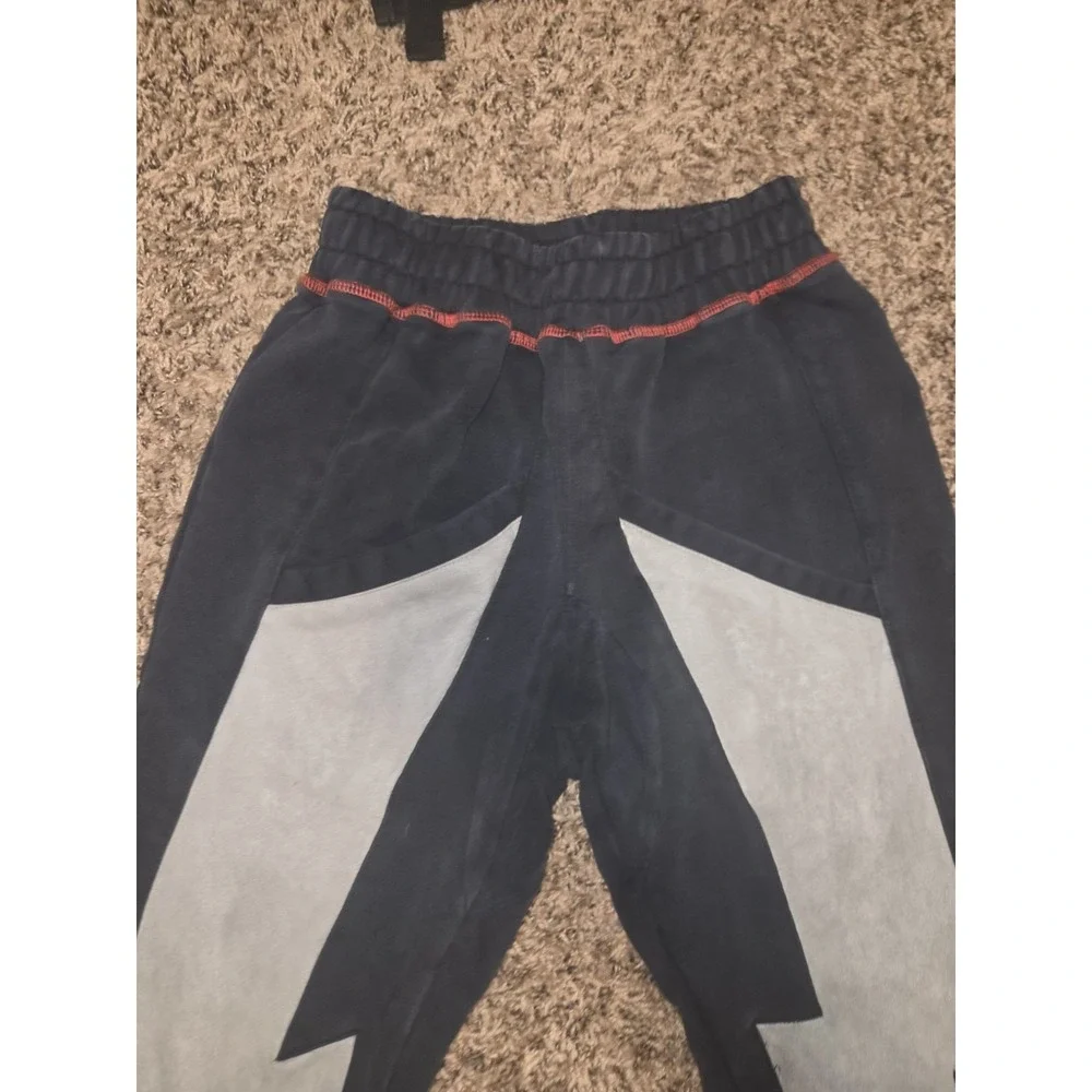 Gunzinii Denim & Co. Black Graphic Sweatpants - Lightning Bolt Y2K Streetwear XS